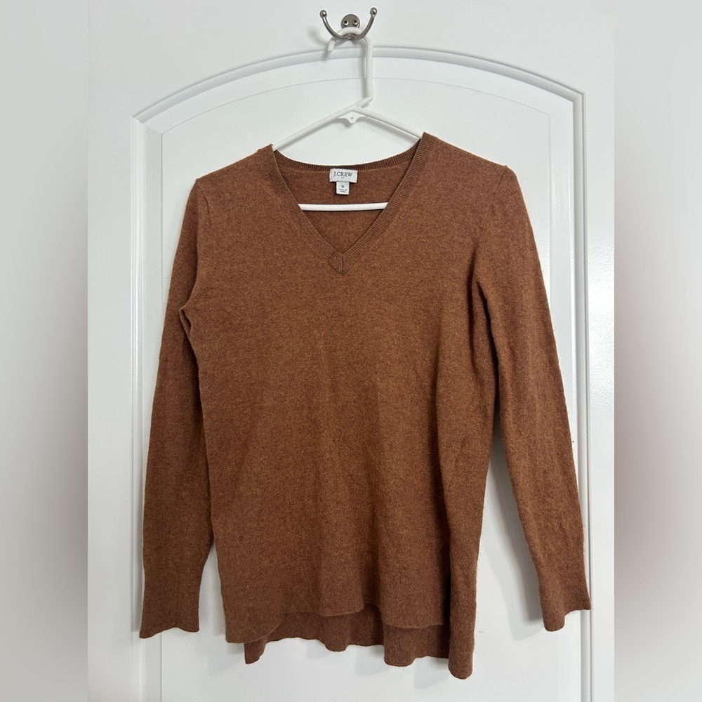 J. Crew Wool-Blend V-Neck Tunic Sweater size small fall preppy cozy